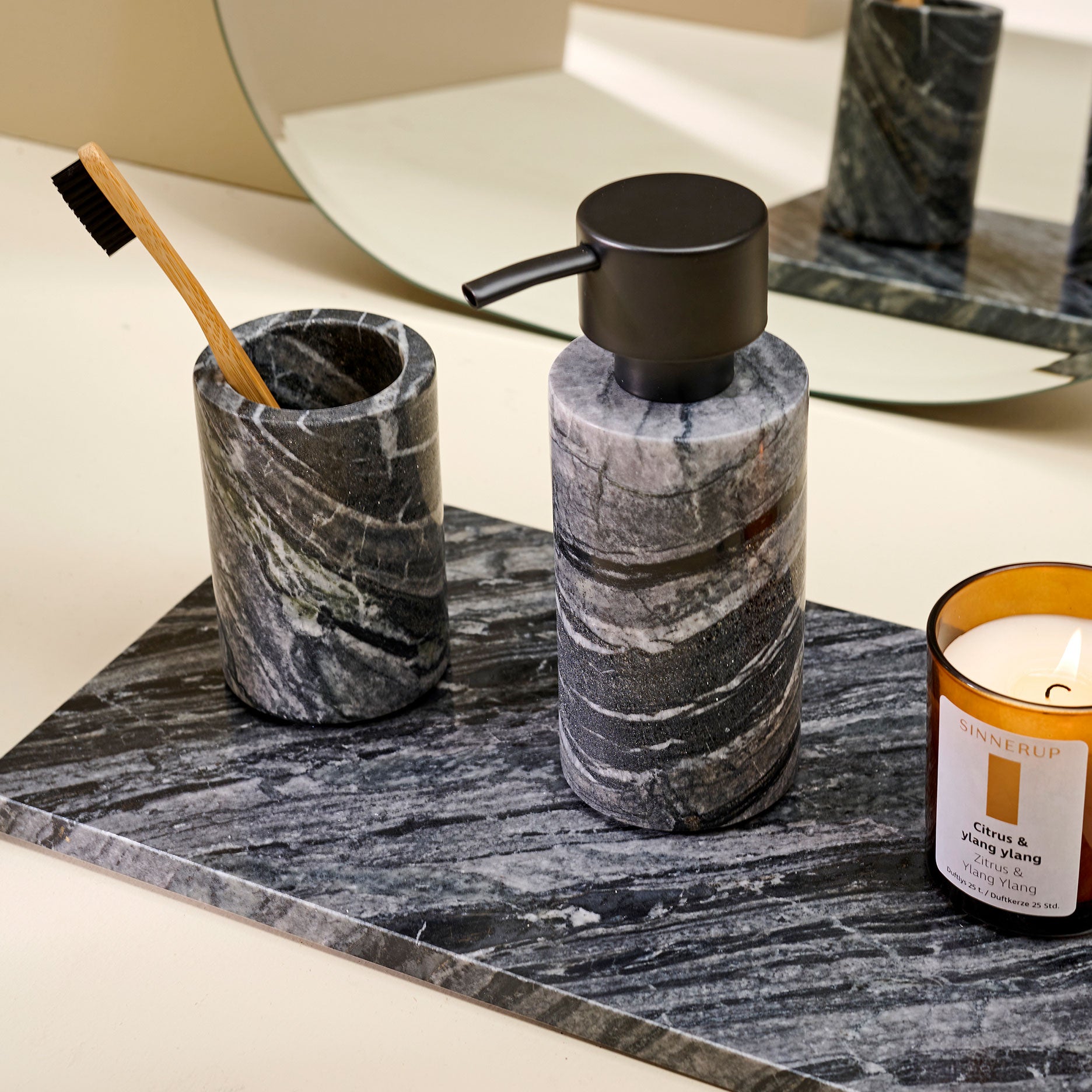 Marble II Zylinder Zahnbürstenbecher